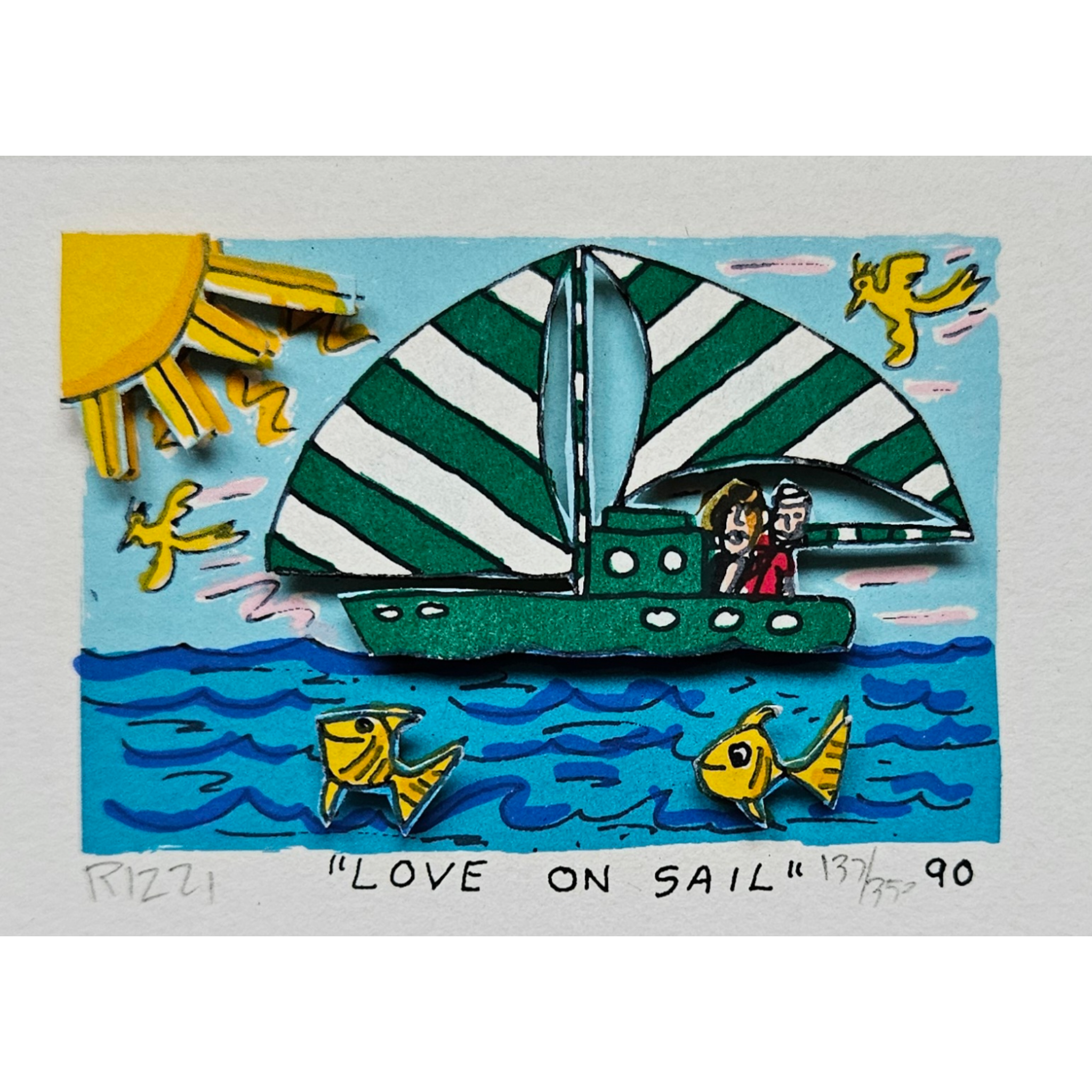 ジェームズ・リズィ 1990 LOVE ON SAIL ポップ 3Dアート ジェームズ・リズィ 1990 LOVE ON SAIL ポップ 3Dアート