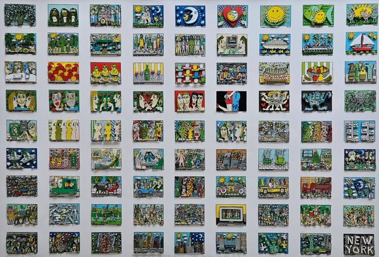 James Rizzi: 81 Rizzi Prints on the Wall (2002)