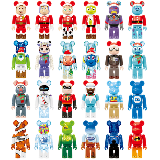 BE@RBRICK Happy Kuji "Pixar Christmas Party" (2013) - komplette Kollektion aus 24 Einzelfiguren