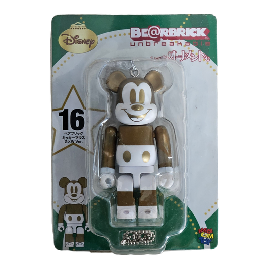 BE@RBRICK 16 - Mickey Mouse Version Or &amp; Blanc (100%)