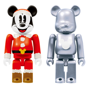 BE@RBRICK 29 - Mickey Mouse Santa Version & Silver Metallic (100%)