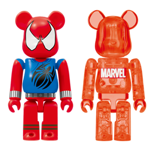 BE@RBRICK 33 - Scarlet Spider &amp; MARVEL Clear Red (100%)