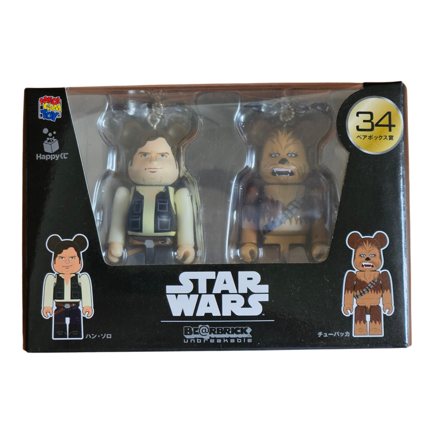 BE@RBRICK 34 - Han Solo &amp; Chewbacca (100%)