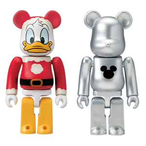 BE@RBRICK C - Donald Duck Version Père Noël &amp; Argent Métallisé (100%)