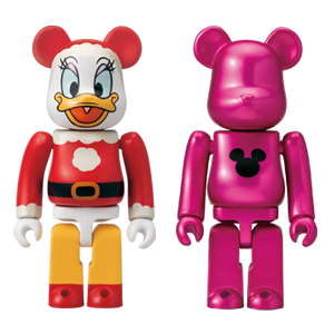 BE@RBRICK D - Daisy Duck Version Père Noël &amp; Rose Métallisé (100%)