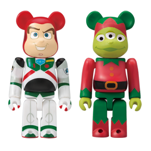 BE@RBRICK I - Version de Noël Buzz l'Éclair et version Gnome de Noël Alien (100 %)