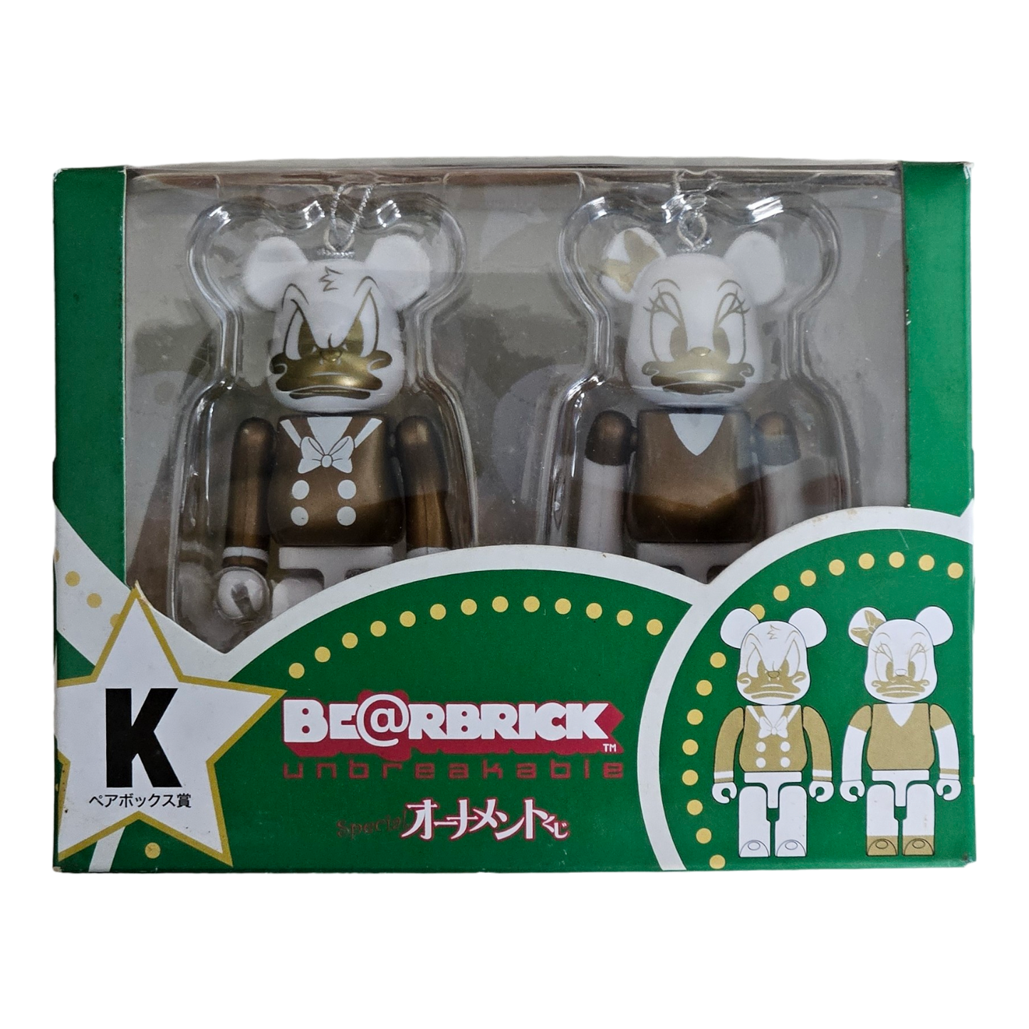 BE@RBRICK K - Donald Duck Version Or &amp; Blanc &amp; Daisy Duck Version Or &amp; Blanc (100%)