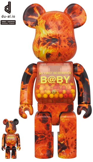 My First BE@RBRICK B@by FLAME Version (100%+400%)