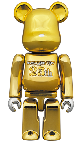 BE@RBRICK MEDICOM TOY 25th Anniversary Gold Chrome (100%+400%)