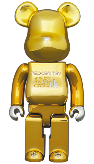 BE@RBRICK MEDICOM TOY 25th Anniversary Gold Chrome (100%+400%)