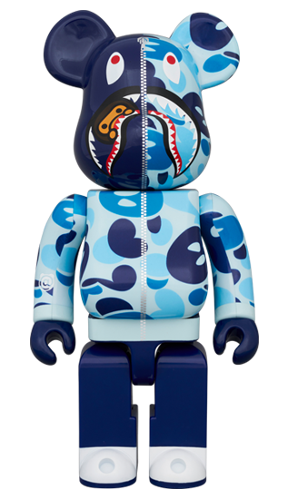 BE@RBRICK Baby Milo® Camo Requin Bleu (100%+400%)