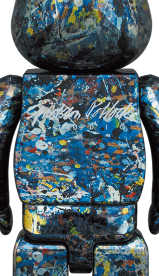 BE@RBRICK Jackson Pollock Studio Chrome Version (100%+400%)
