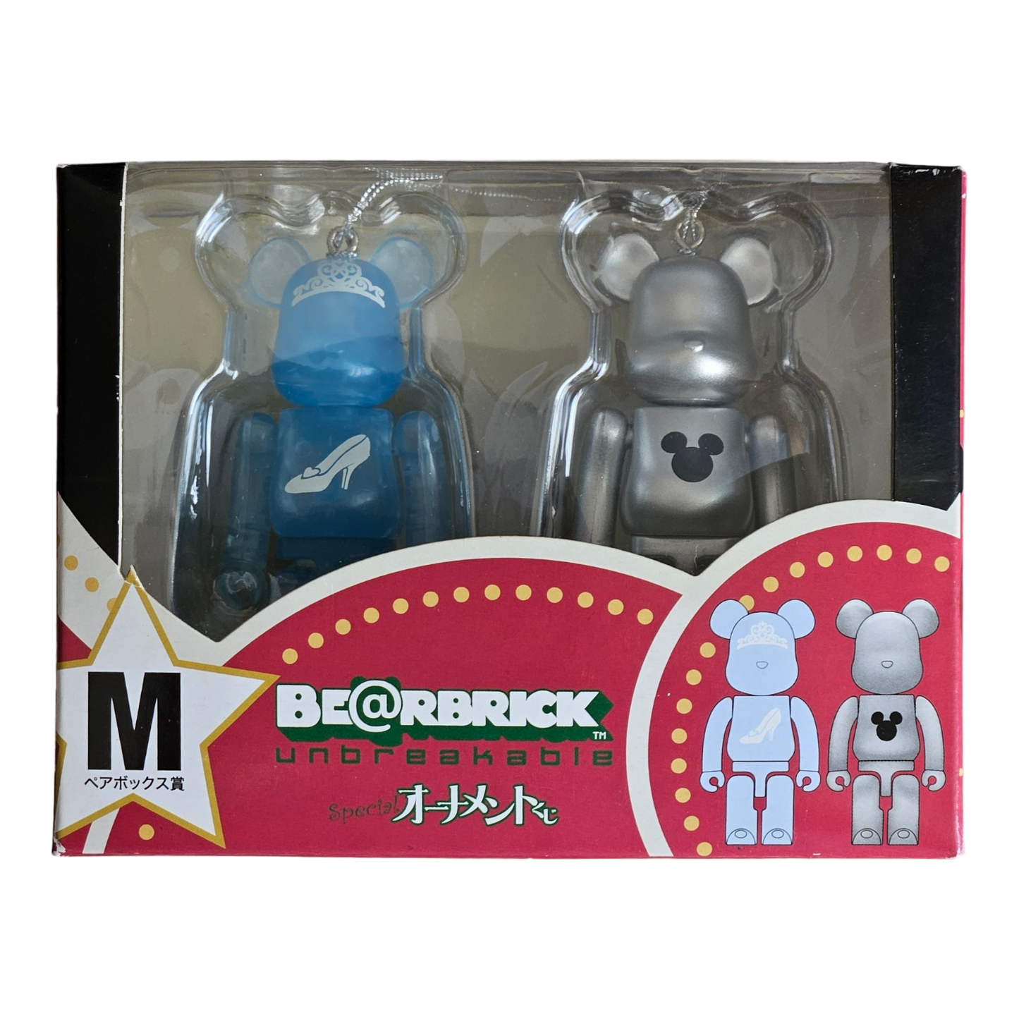 BE@RBRICK M - Cinderella Clear Body Version & Silver Metallic (100%)