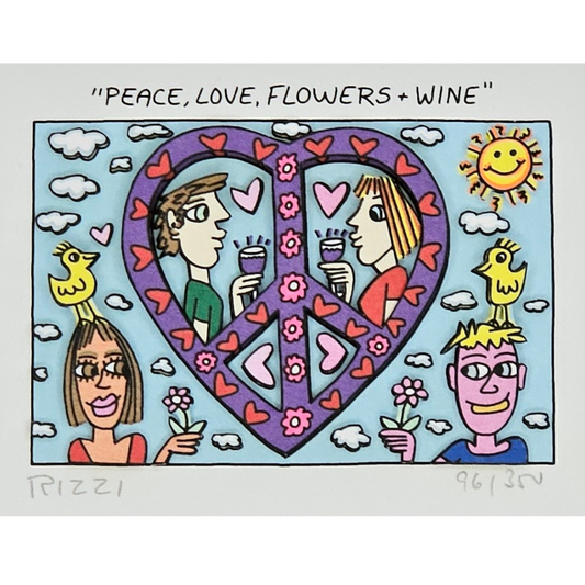 James Rizzi - Peace, Love, Flowers + Wine (2019)