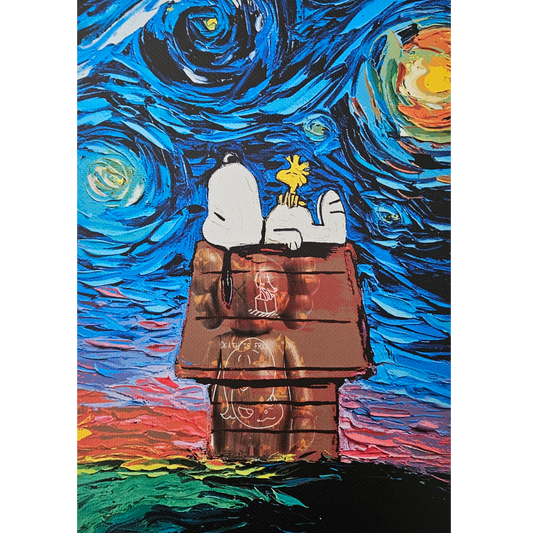 DEATH NYC - Snoopy + Woodstock - van Gogh Starry Night - KAWS Companion (2020)