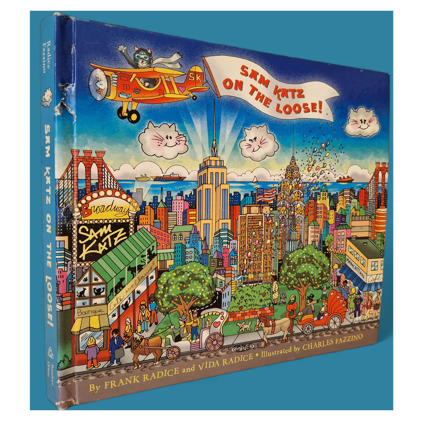 Charles Fazzino - Sam Katz on the Loose (2005): Set consisting of a pop-up picture book and two 3D pictures