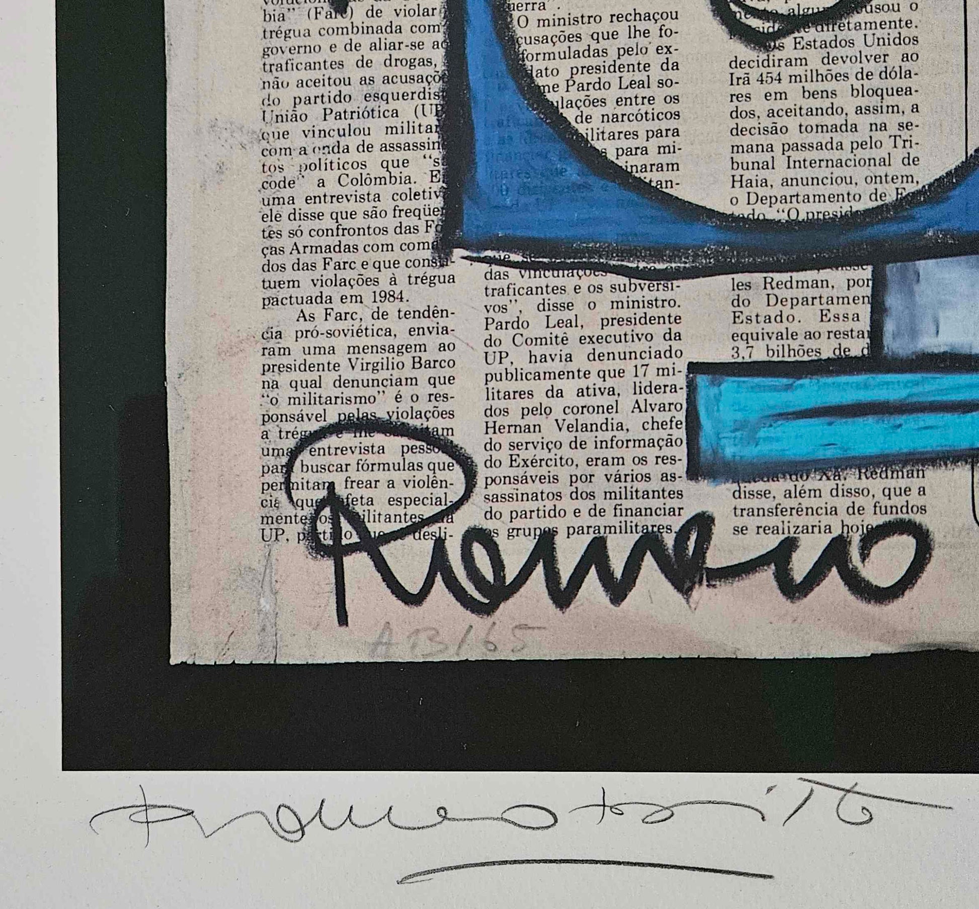 Romero Britto "Deep Blue" (2014) – Signatur